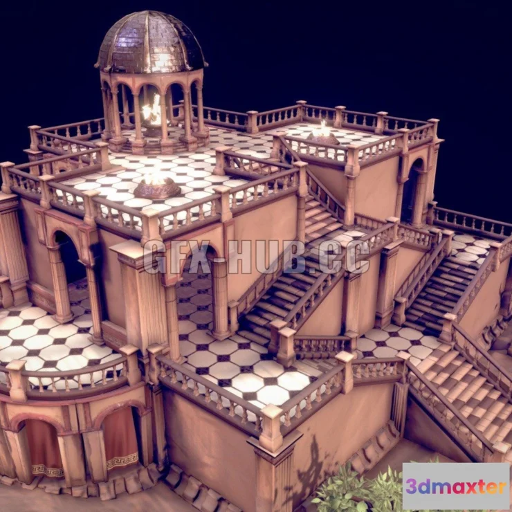 1189278 - PBR Game 3D Model - Temple Environment