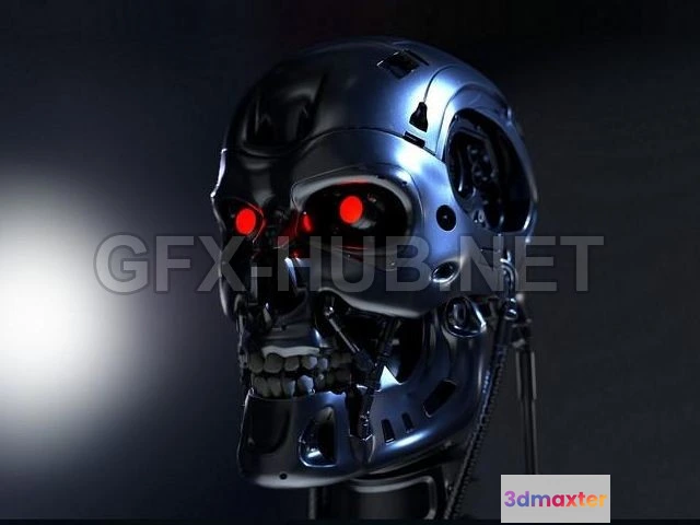 1189288 - PBR Game 3D Model - Terminator 2 Judgement Day Skull
