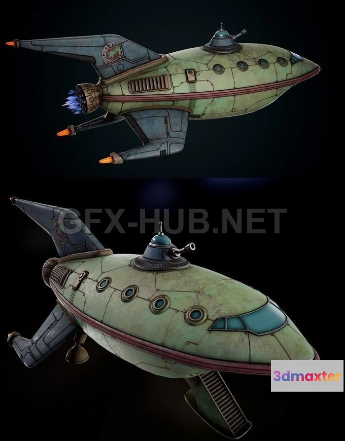 1189320 - PBR Game 3D Model - The Futurama Planet Express Ship