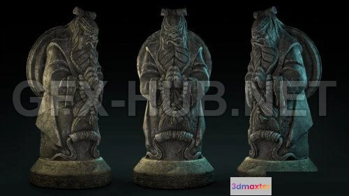 1189338 - PBR Game 3D Model - The Old Masters Statue