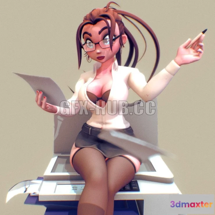 1189352 - PBR Game 3D Model - The Secretary