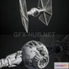 1189370 - PBR Game 3D Model - TIE Fighter PBR