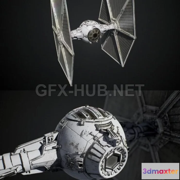 1189370 - PBR Game 3D Model - TIE Fighter PBR