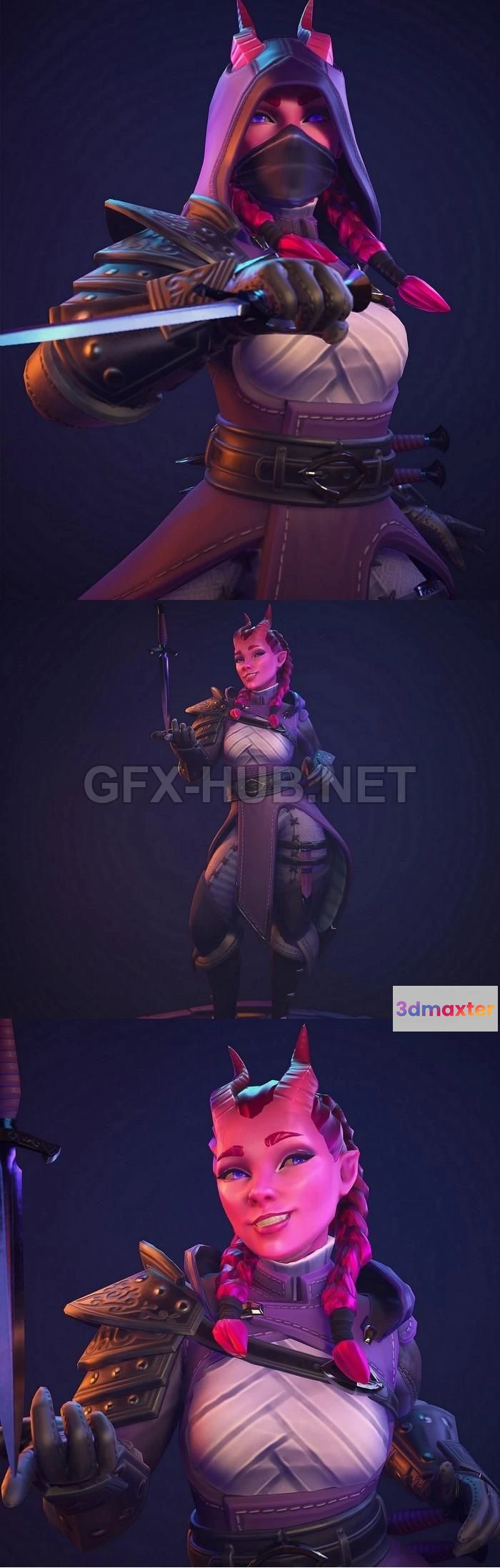 1189374 - PBR Game 3D Model - Tiefling Rogue