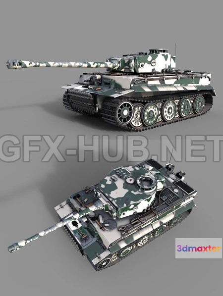 1189376 - PBR Game 3D Model - Tiger 1 Tank ww2 German Army