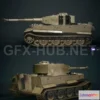 1189378 - PBR Game 3D Model - Tiger 1 World War II Tank PBR