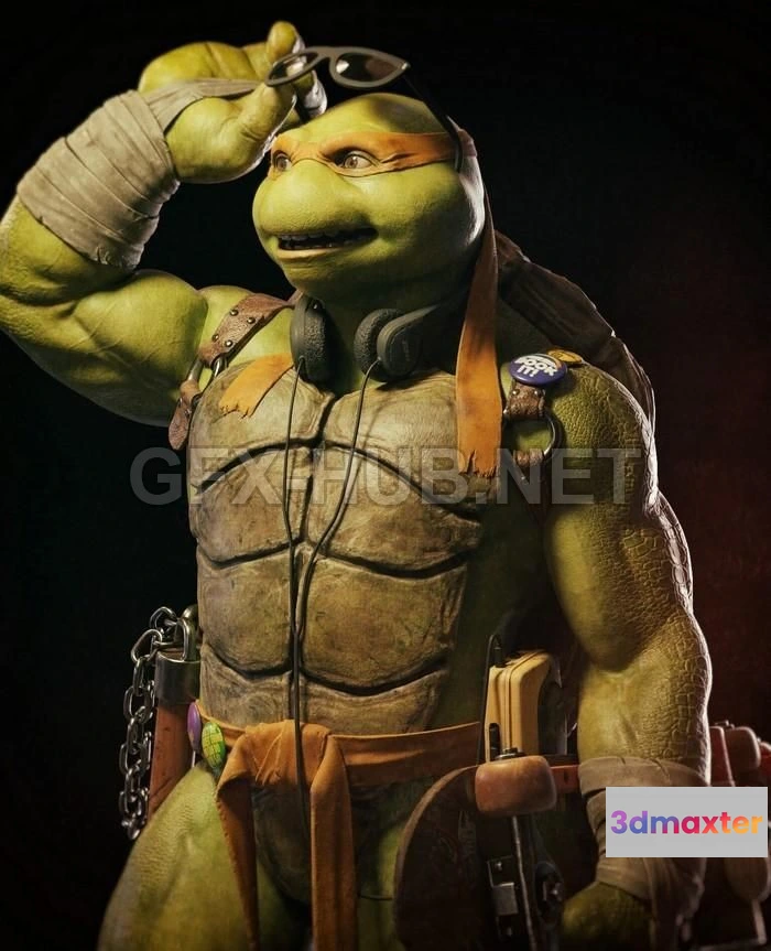 1189394 - PBR Game 3D Model - TMNT Michelangelo