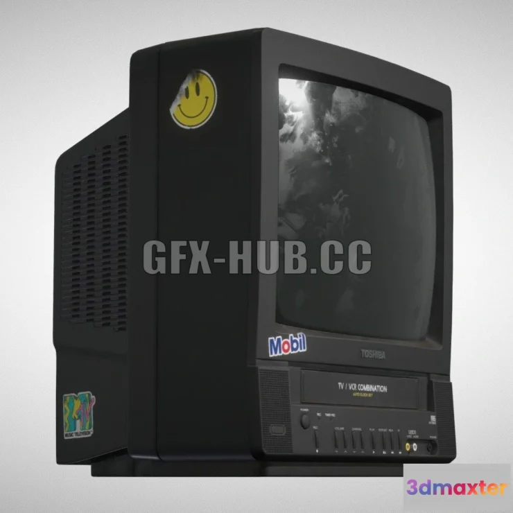 1189404 - PBR Game 3D Model - Toshiba CRT TV