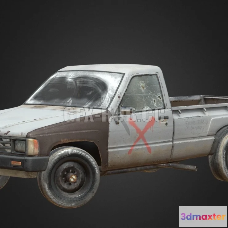 1189412 - PBR Game 3D Model - Toyota Hilux 1983