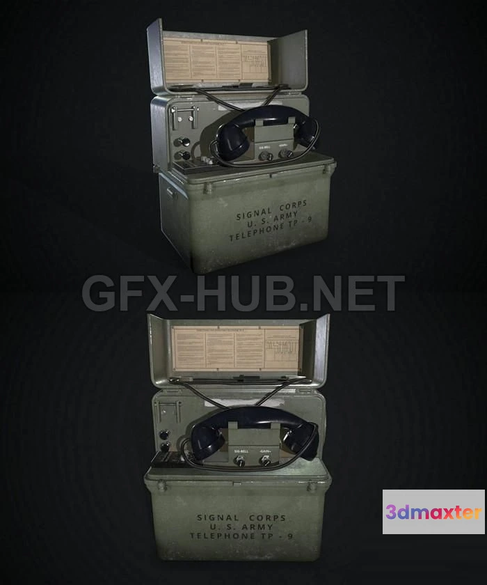 1189418 - PBR Game 3D Model - TP-9 US ARMY Military Telephone