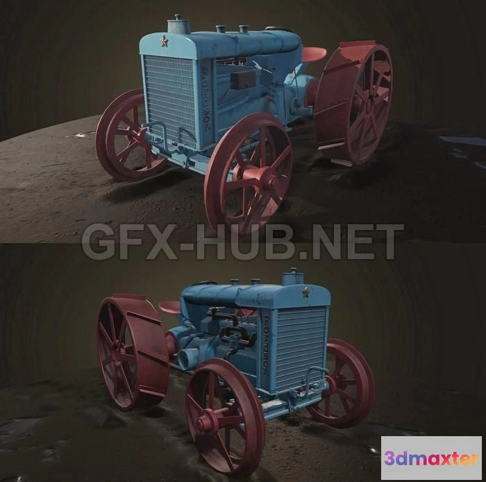 1189422 - PBR Game 3D Model - Tractor - Fordson