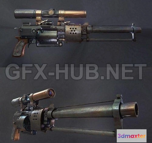 1189436 - PBR Game 3D Model - Trash GUN PBR