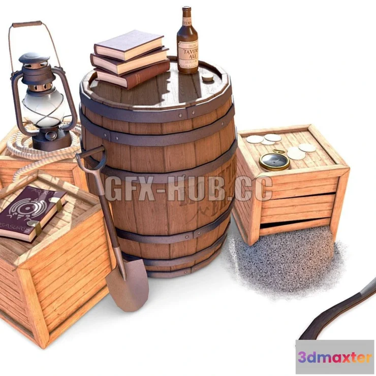 1189442 - PBR Game 3D Model - Treasure Hunting Gear