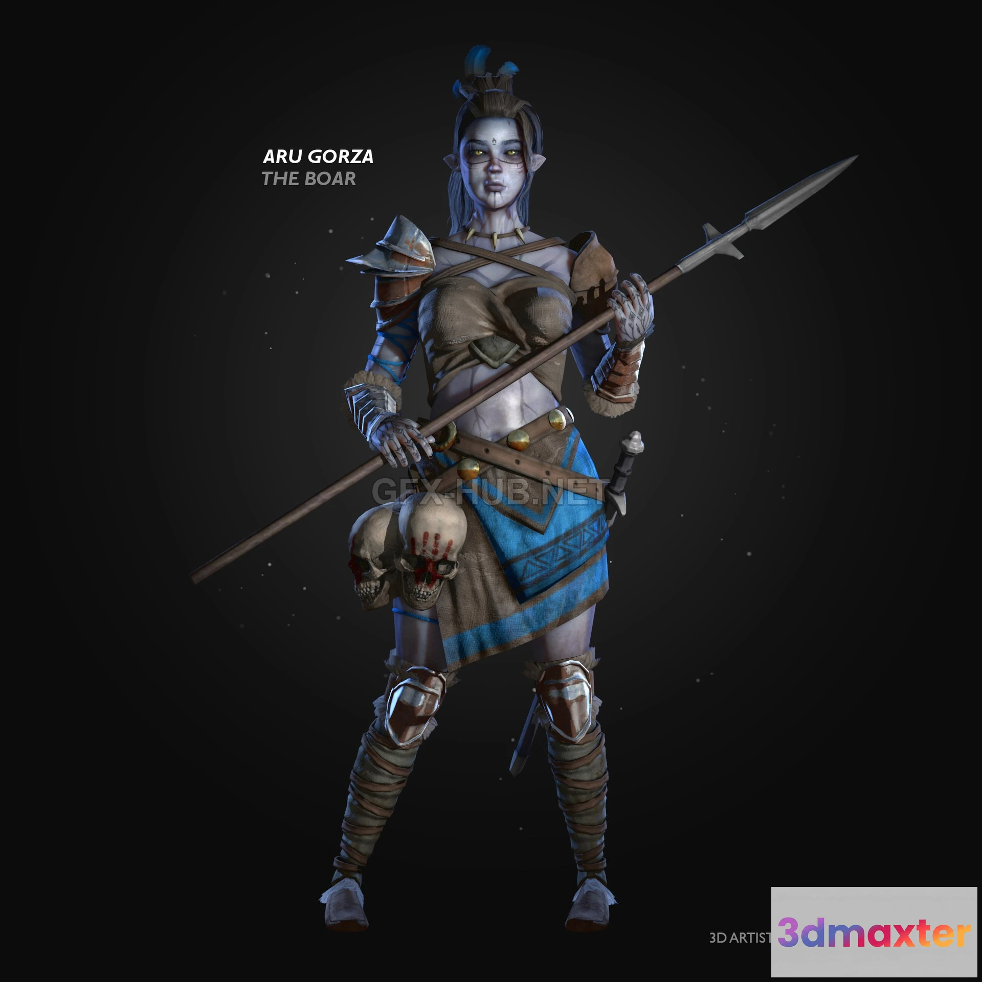 1189450 - PBR Game 3D Model - TRIBAL WARRIOR