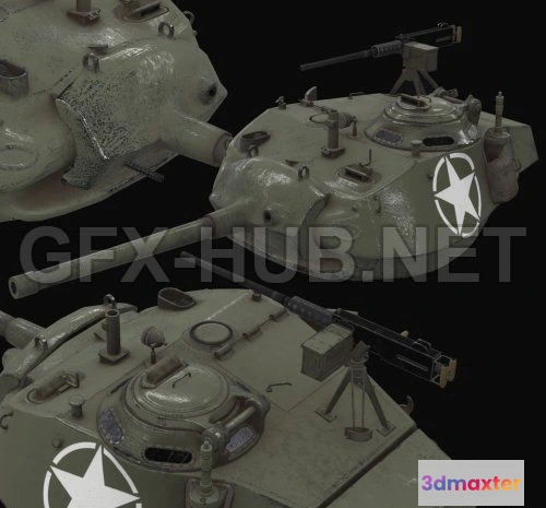 1189482 - PBR Game 3D Model - Turret M24 Chaffee PBR
