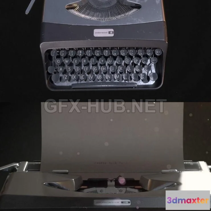 1189498 - PBR Game 3D Model - Typewriter Underwood 18