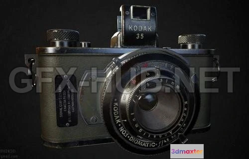 1189548 - PBR Game 3D Model - US Army Kodak Camera PBR