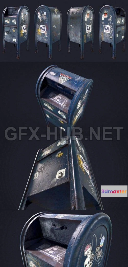1189552 - PBR Game 3D Model - US Mail Box