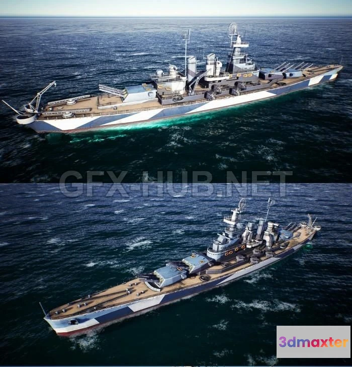 1189560 - PBR Game 3D Model - USS Carolina battleship