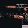 1189564 - PBR Game 3D Model - USSR Dragunov Sniper Rifle
