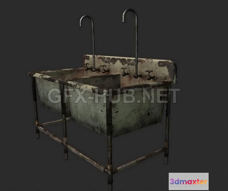 1189570 - PBR Game 3D Model - Utility Sink