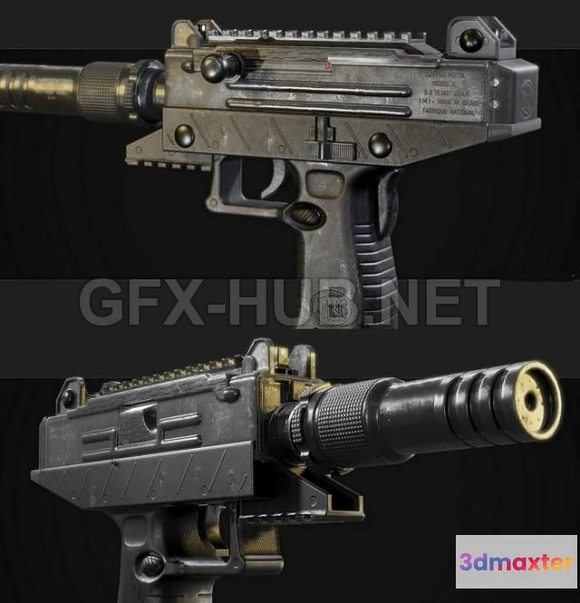 1189572 - PBR Game 3D Model - UZI Pro Pistol PBR