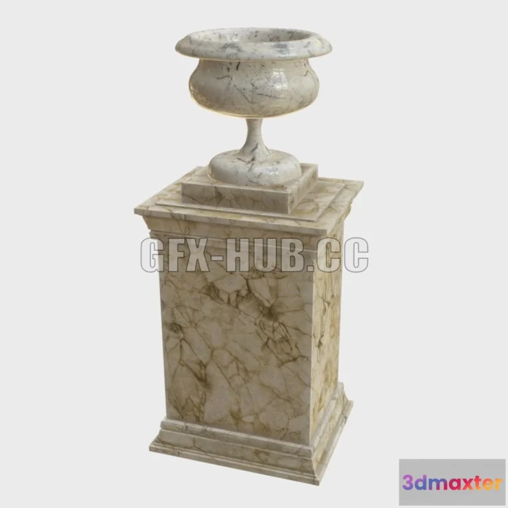 1189584 - PBR Game 3D Model - Vase on a pedestal