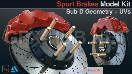 1189592 - PBR Game 3D Model - Vehicle Disc Brakes Model Kit
