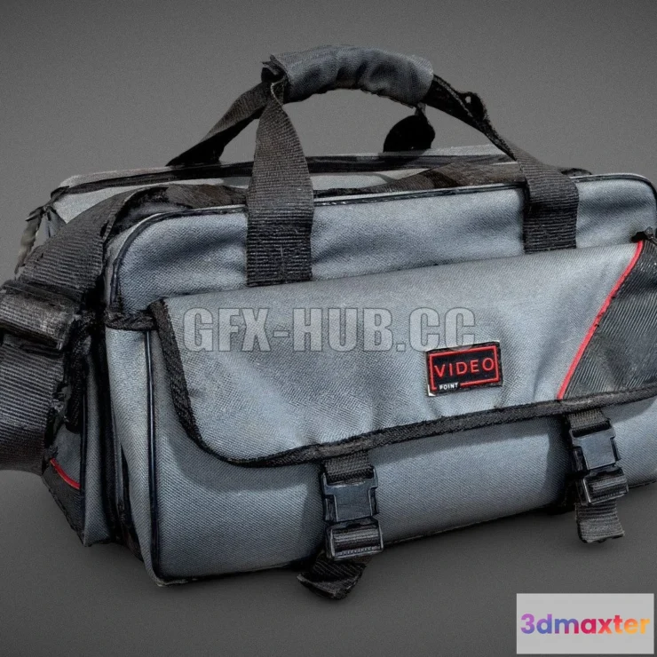 1189602 - PBR Game 3D Model - Very old Camera bag