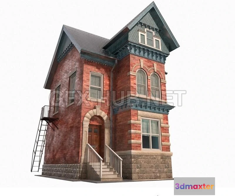 1189610 - PBR Game 3D Model - Victorian house