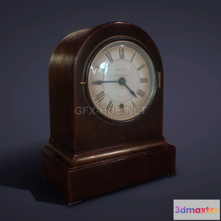 1189612 - PBR Game 3D Model - Victorian Mantel Clock