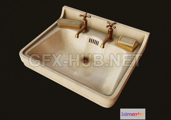 1189614 - PBR Game 3D Model - Victorian Sink