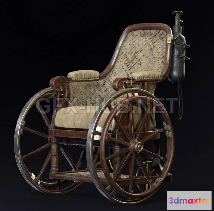 1189616 - PBR Game 3D Model - Victorian Wheelchair