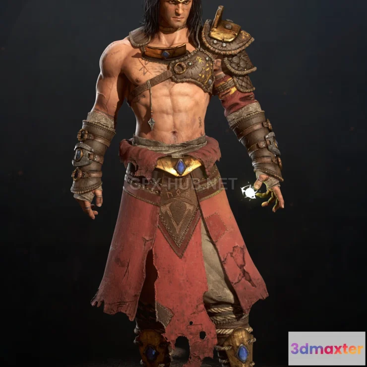 1189622 - PBR Game 3D Model - Viking Broly