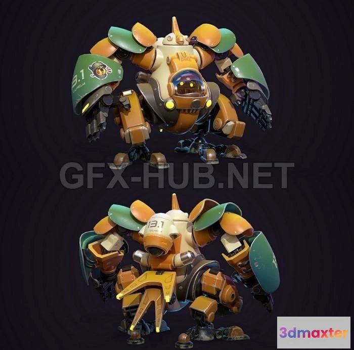 1189632 - PBR Game 3D Model - Vilhelm 13 Bot