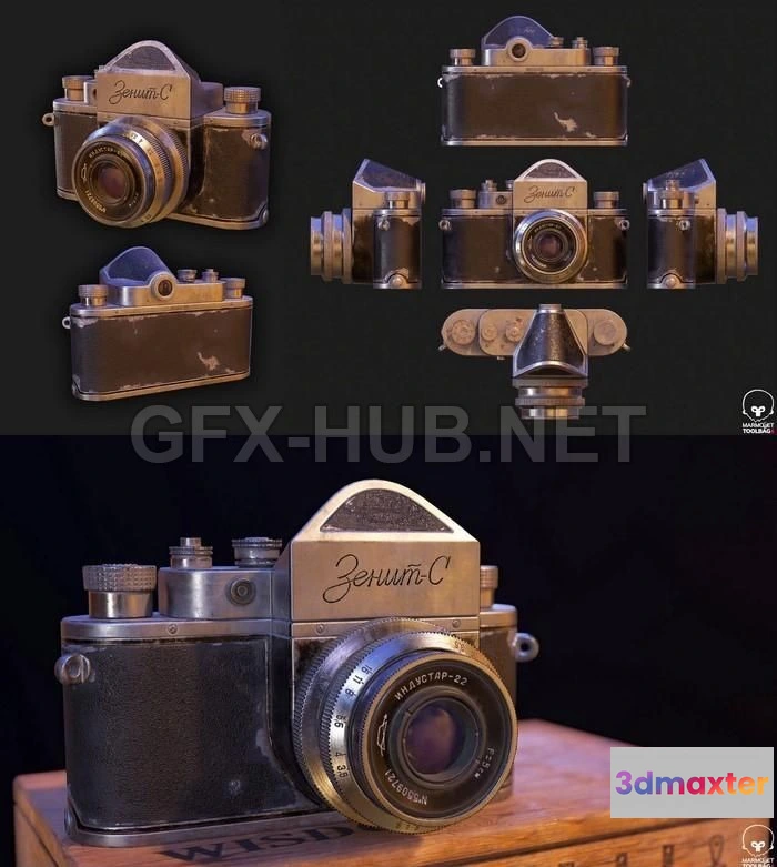 1189644 - PBR Game 3D Model - Vintage Camera ZENIT-C