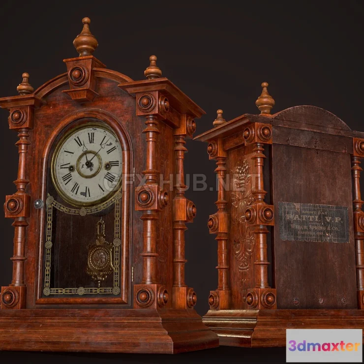 1189650 - PBR Game 3D Model - Vintage Clock