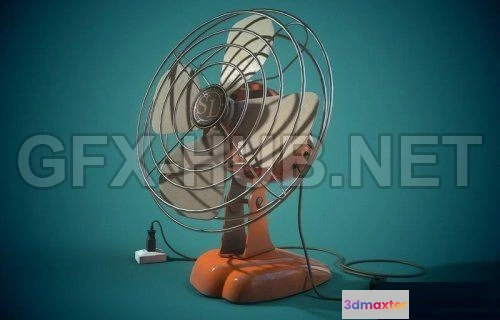 1189652 - PBR Game 3D Model - Vintage Desk Fan