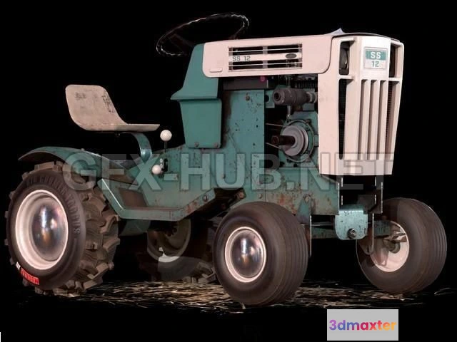1189676 - PBR Game 3D Model - Vintage SEARS Lawn Tractor