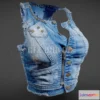 1189692 - PBR Game 3D Model - Vintage Top Jeans Studs