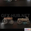 1189726 - PBR Game 3D Model - Waggon with Barrel -