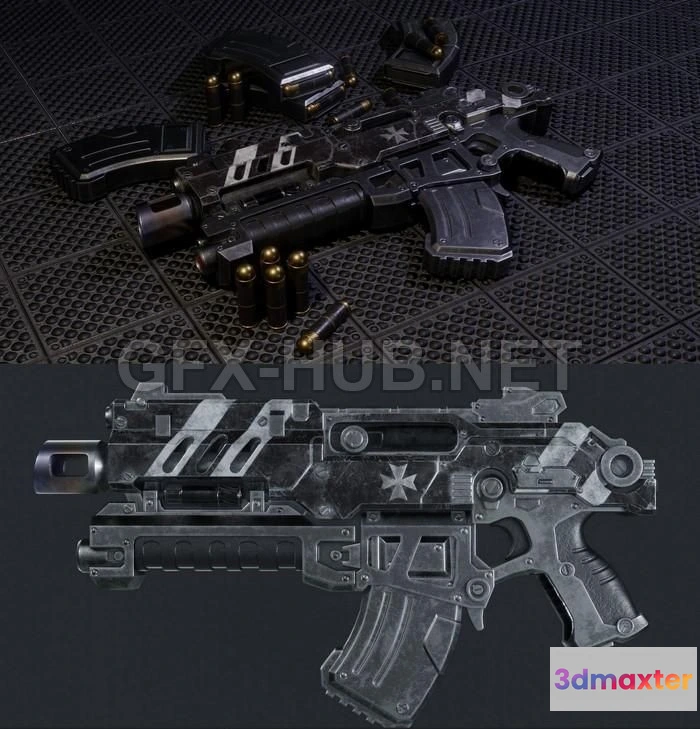 1189758 - PBR Game 3D Model - Warhammer 40K Bolter