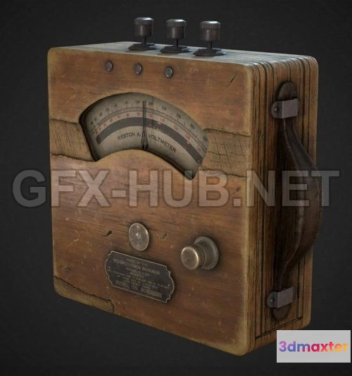 1189800 - PBR Game 3D Model - Weston Voltmeter PBR