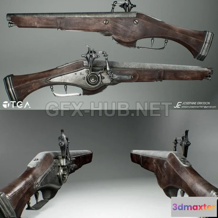 1189808 - PBR Game 3D Model - Wheel lock-gun