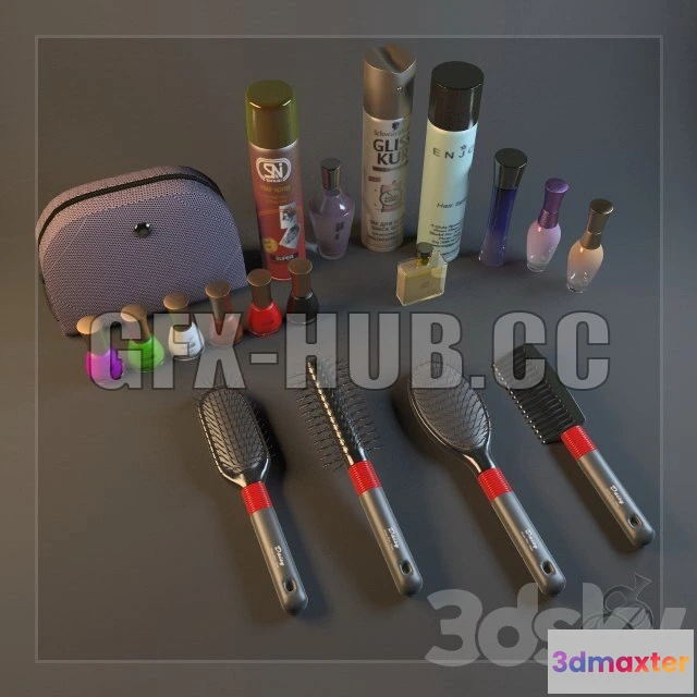 1189866 - PBR Game 3D Model - Women’s cosmetic accessories