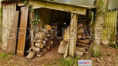 1189870 - PBR Game 3D Model - Wood Storage (obj, tex)