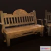 1189872 - PBR Game 3D Model - Wooden bench