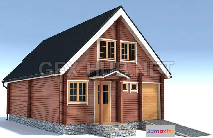 1189888 - PBR Game 3D Model - Wooden House High Poly