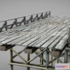 1189890 - PBR Game 3D Model - Wooden old bridge damaged an3 Low-poly