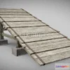 1189892 - PBR Game 3D Model - Wooden Trampolin springboard jumping